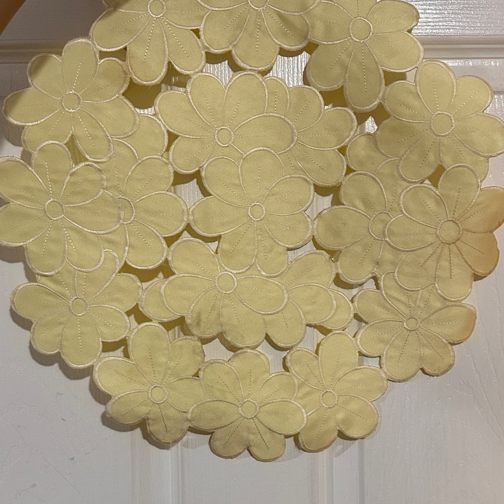 Yellow Floral Embroidered Placemat